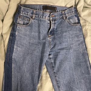 Alexander Wang mid waist cropped straight denim jeans mid blue